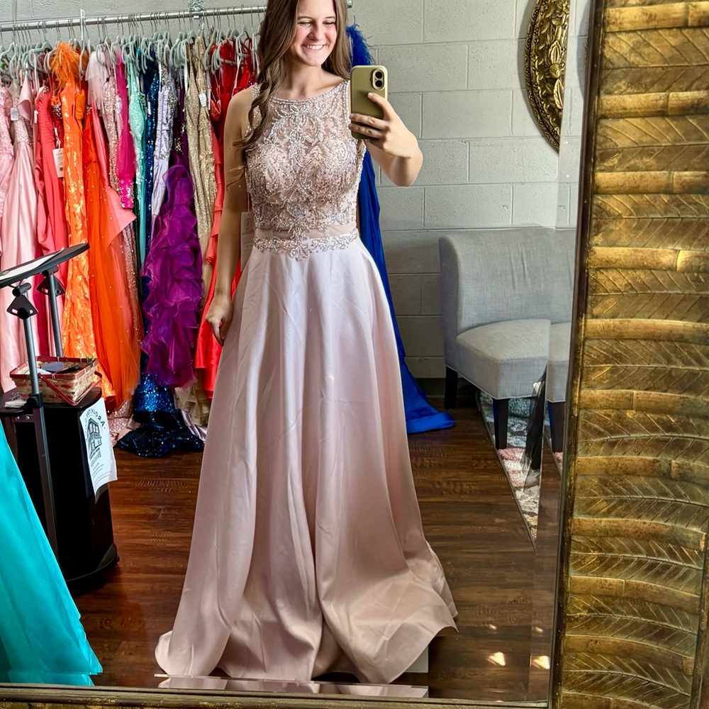 Elegant Blush Evening Gown